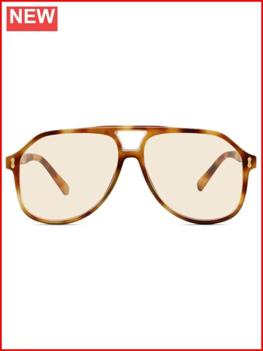 Oversized Square Aviator Sunglasses with Double Bridge UV Protection